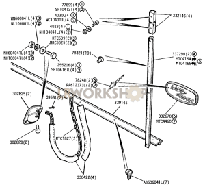 Tailboard Fixings and Rear Nameplate Part Diagram