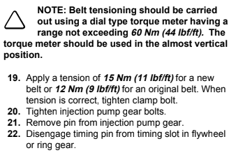 300Tdi timing belt tension from the 3rd edition 300Tdi Workshop Manual