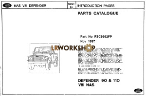 RTC9962FP - Land Rover Defender NAS Defender D90 and D110 Parts Catalogue from 1993 to 1997