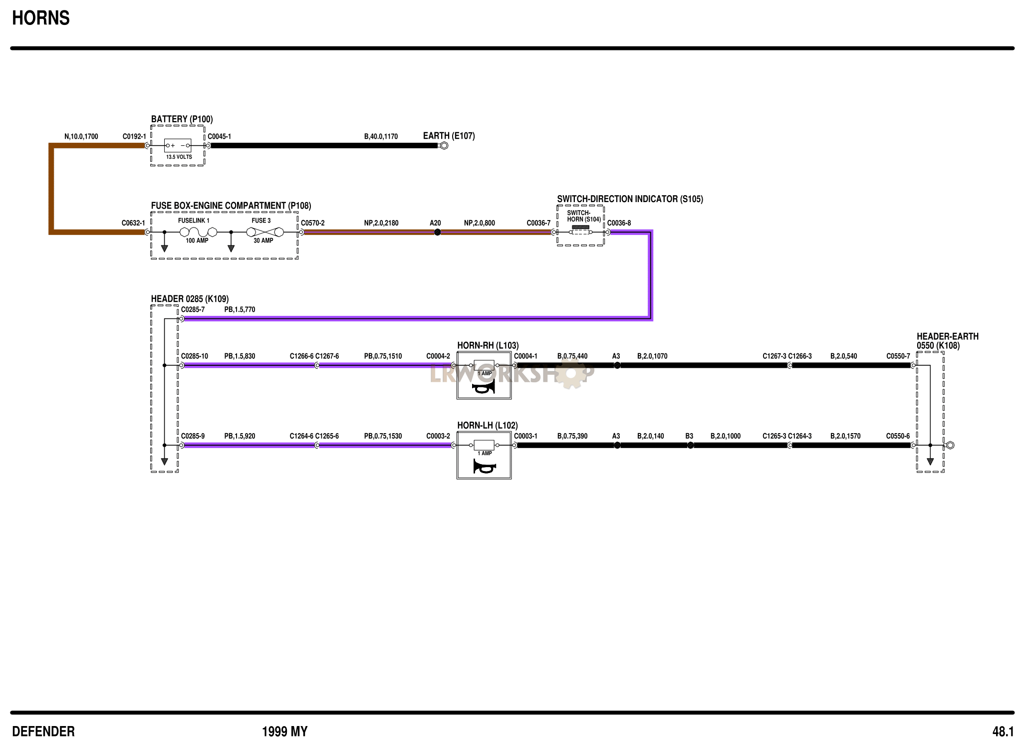 Horn(s) Part Diagram