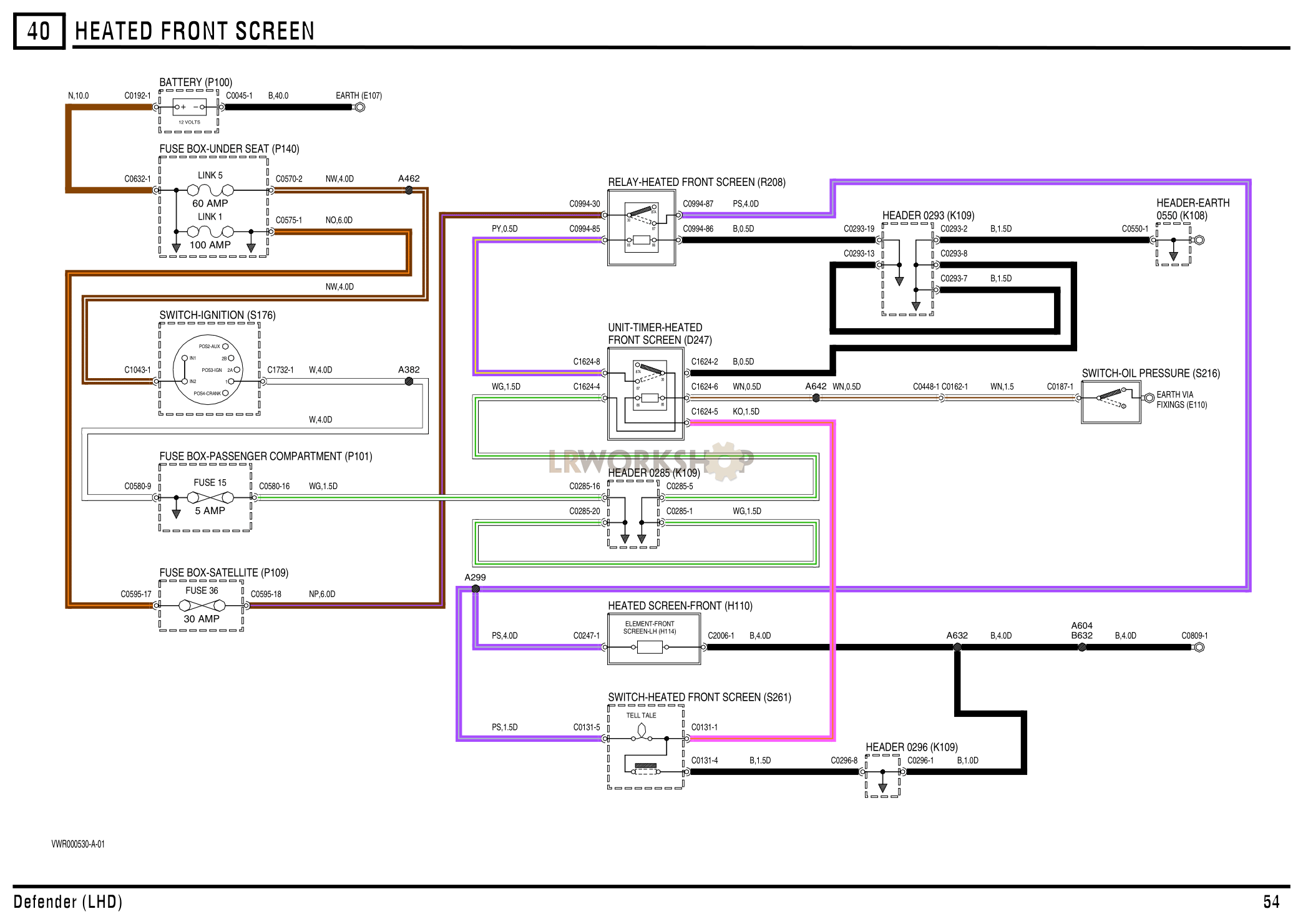 Heated Front Screen Part Diagram